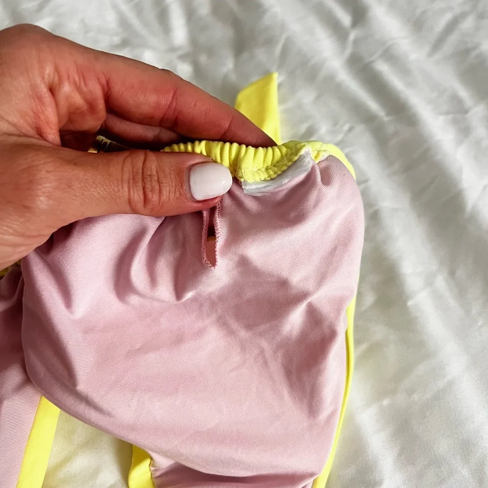 WORN ONCE Salero Swim Yellow Curtain Cheeky Bikini Bottom from Pacsun - Picture 8 of 8